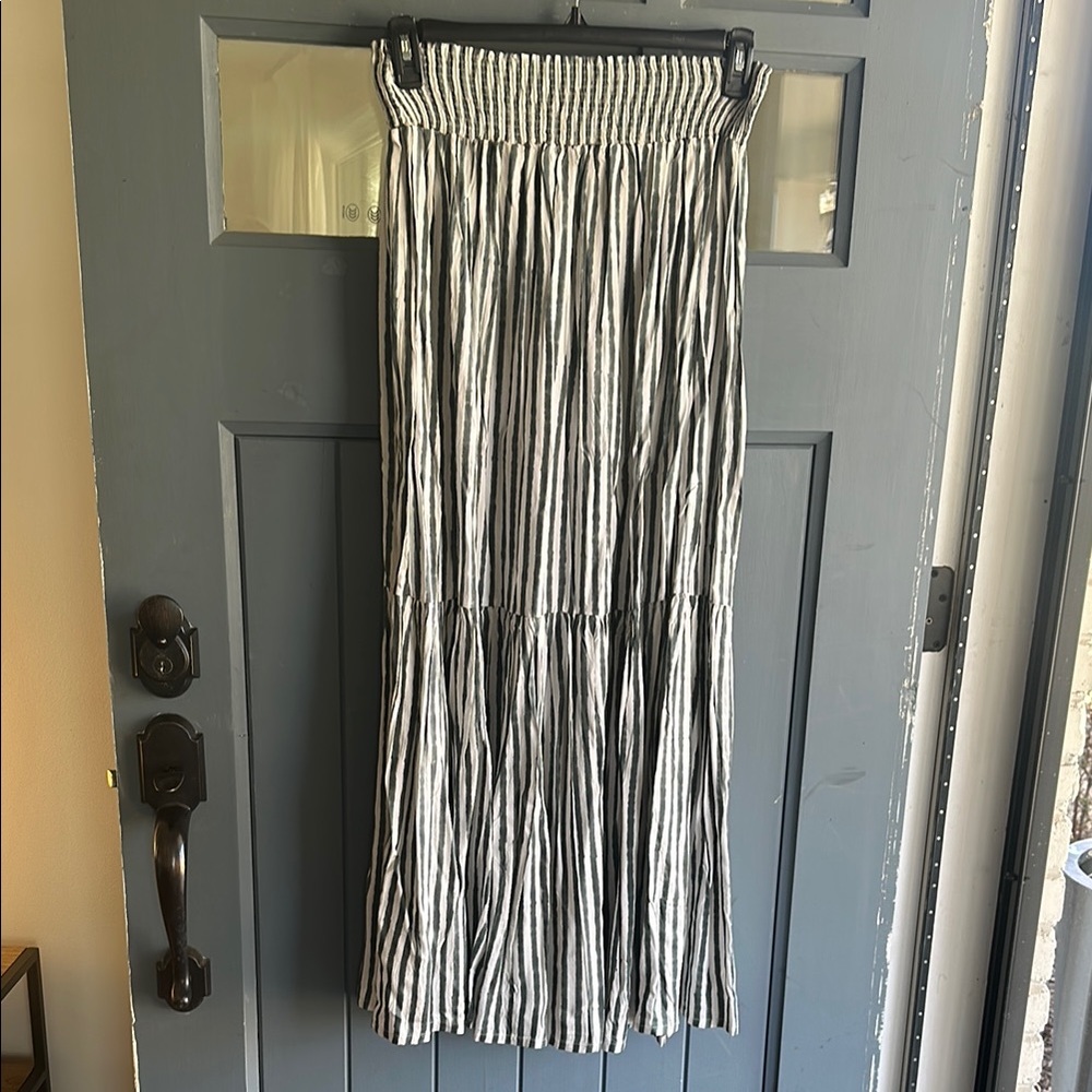 Emerson Fry Blue  and White Maxi shirted A-Line Skirt
